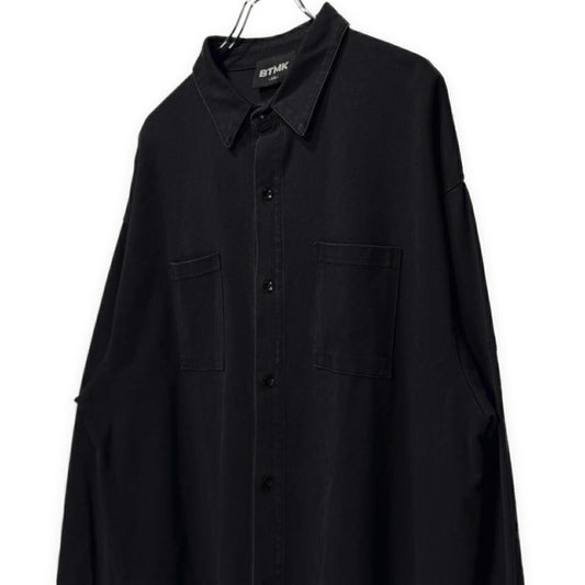 BTMK Organic Washed Long Shirt Black Size XXL