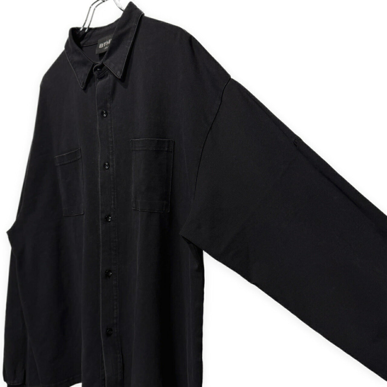 BTMK Organic Washed Long Shirt Black Size XXL