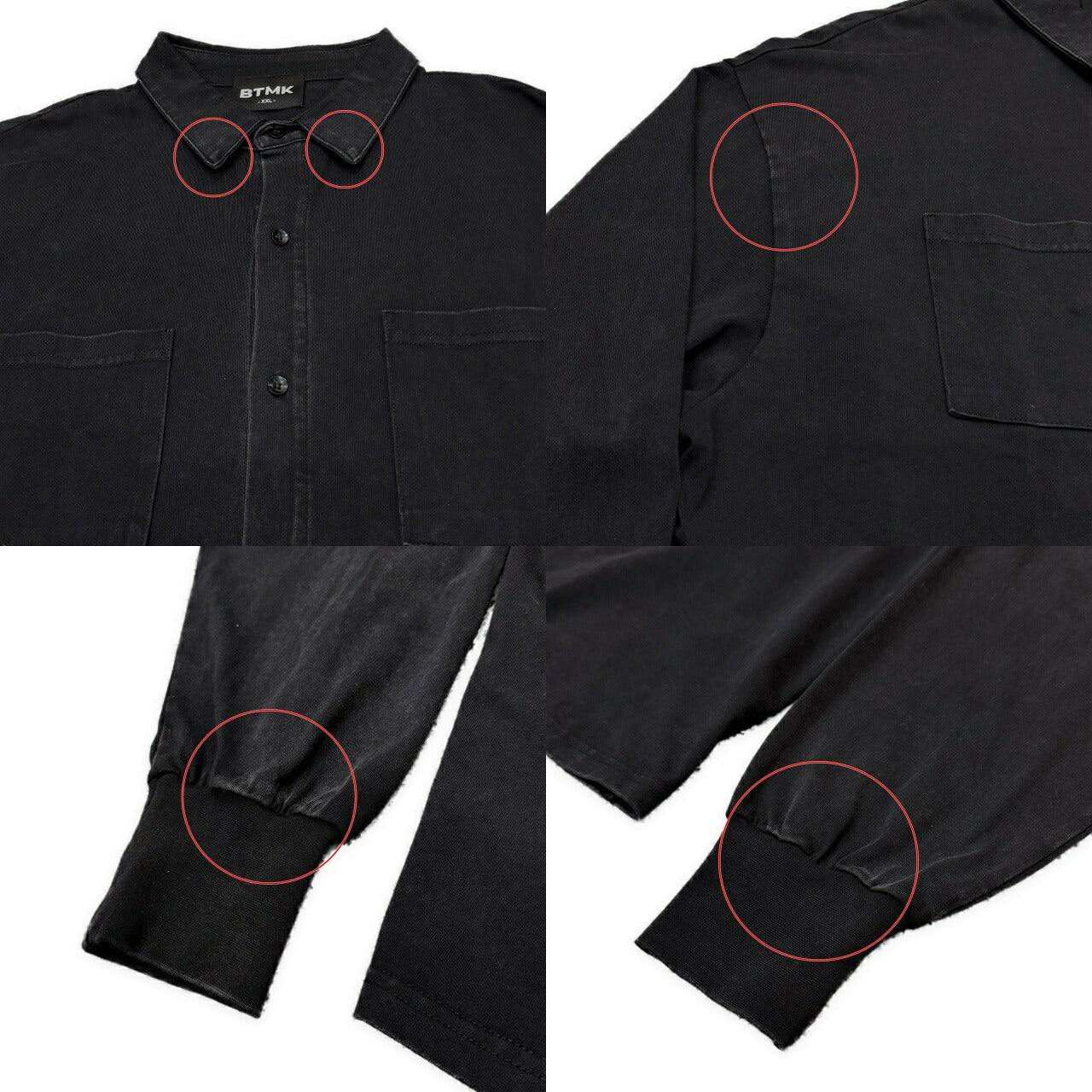 BTMK Organic Washed Long Shirt Black Size XXL