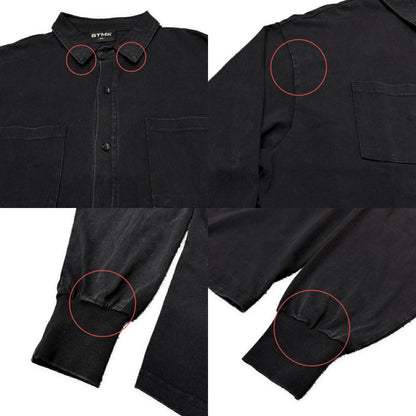BTMK Organic Washed Long Shirt Black Size XXL