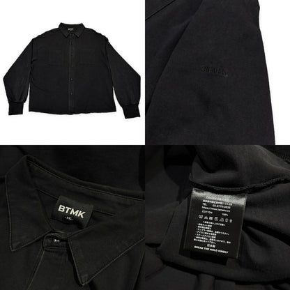 BTMK Organic Washed Long Shirt Black Size XXL