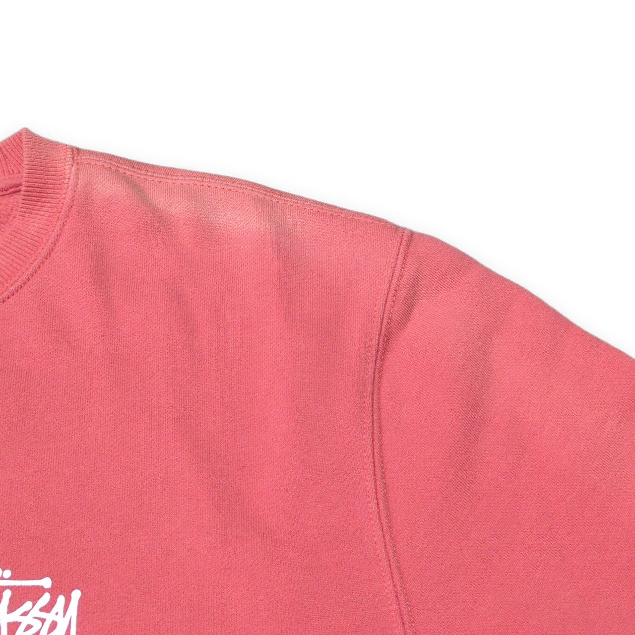 STUSSY Logo Print Crewneck Sweatshirt Pink Size M