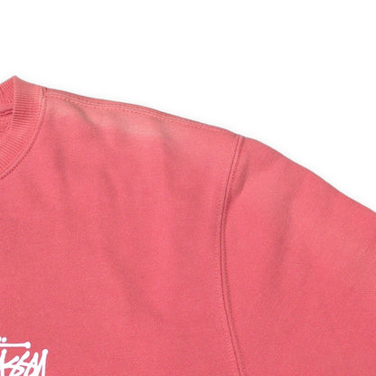STUSSY Logo Print Crewneck Sweatshirt Pink Size M