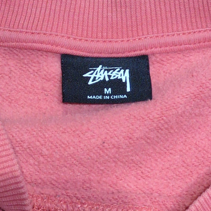STUSSY Logo Print Crewneck Sweatshirt Pink Size M