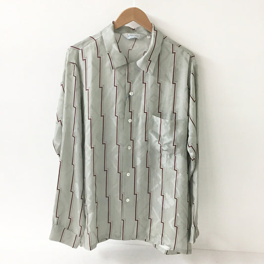 NIPOALOHA N25-SCLSH03 Long Sleeve Aloha Shirt Gray Size 2