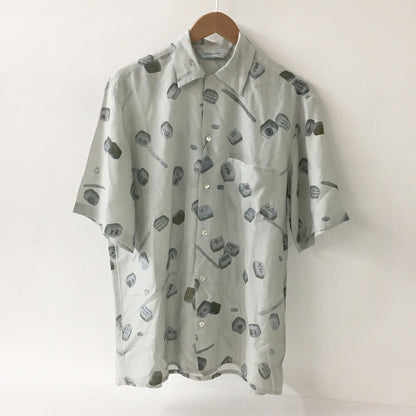 NIPOALOHA N25-RSH04 Short Sleeve Aloha Shirt Gray Size 2