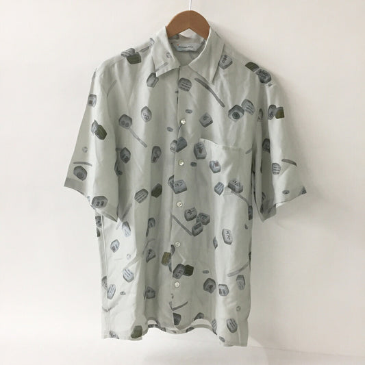 NIPOALOHA N25-RSH04 Short Sleeve Aloha Shirt Gray Size 2