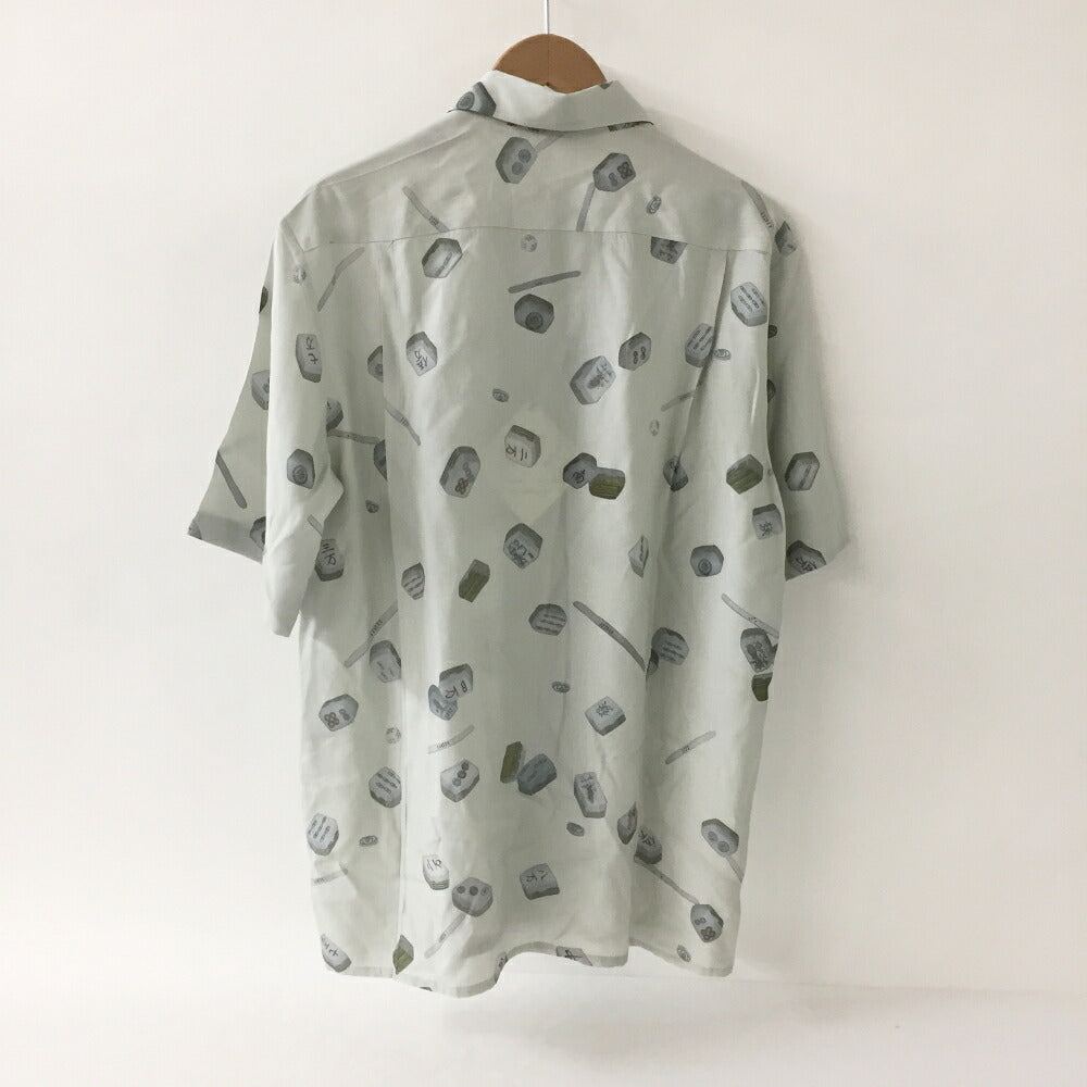 NIPOALOHA N25-RSH04 Short Sleeve Aloha Shirt Gray Size 2