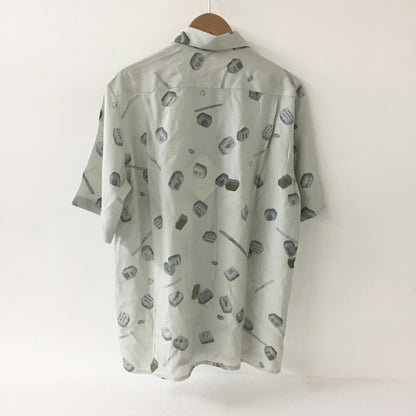 NIPOALOHA N25-RSH04 Short Sleeve Aloha Shirt Gray Size 2