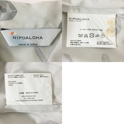 NIPOALOHA N25-RSH04 Short Sleeve Aloha Shirt Gray Size 2