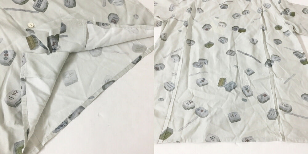 NIPOALOHA N25-RSH04 Short Sleeve Aloha Shirt Gray Size 2
