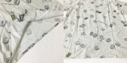 NIPOALOHA N25-RSH04 Short Sleeve Aloha Shirt Gray Size 2