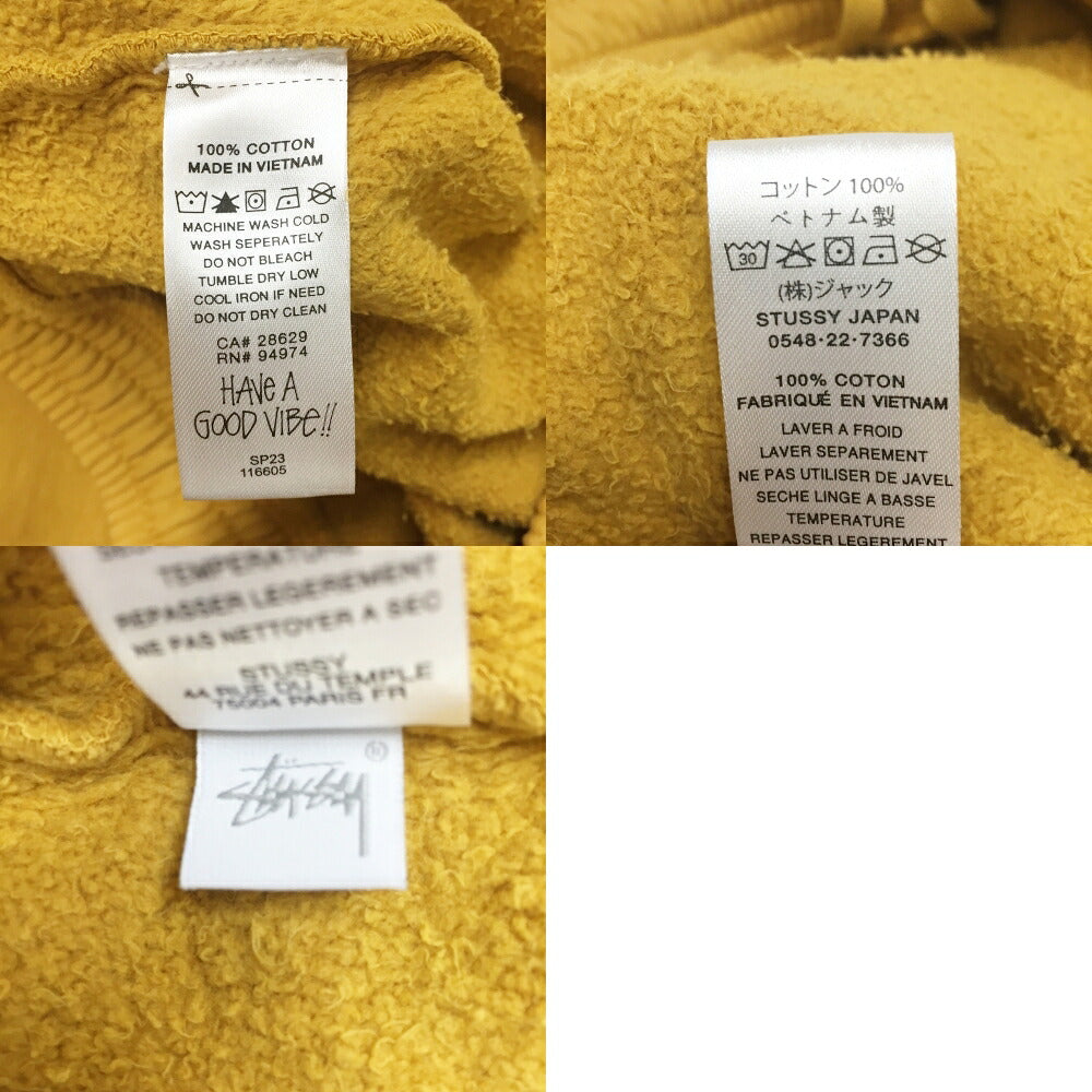 STUSSY Pigment Dyed Fleece Pants Yellow Size M
