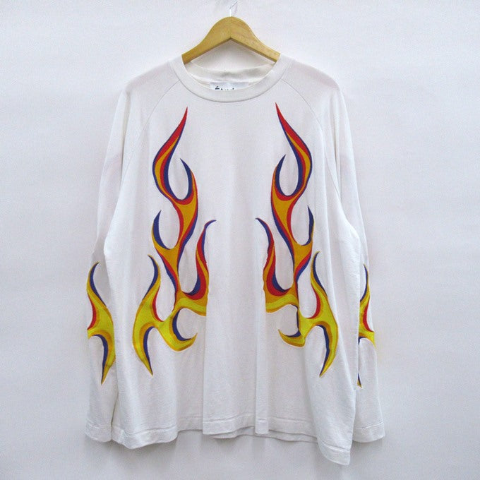 Études Studio Flaming Long Sleeve T-Shirt White Size XL