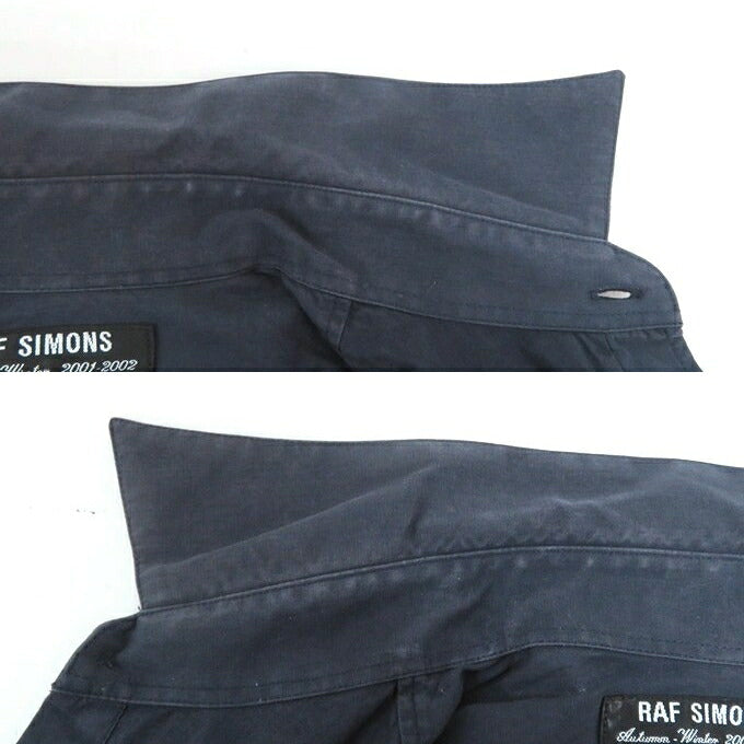 RAF SIMONS Long Sleeve Shirt Navy Size 46