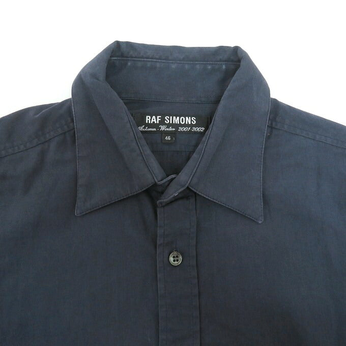 RAF SIMONS Long Sleeve Shirt Navy Size 46