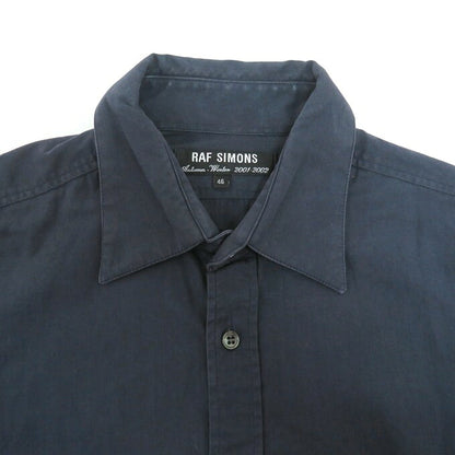 RAF SIMONS Long Sleeve Shirt Navy Size 46