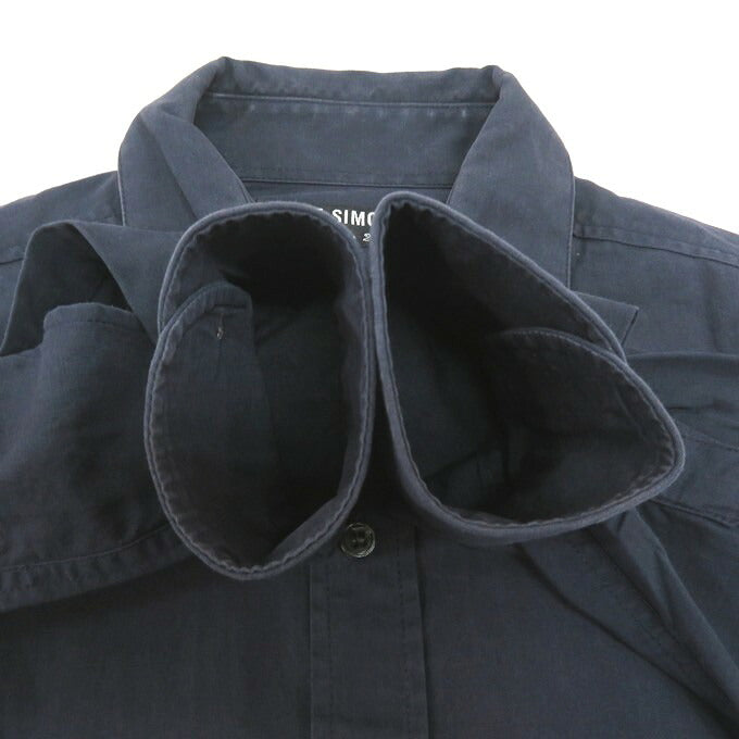 RAF SIMONS Long Sleeve Shirt Navy Size 46