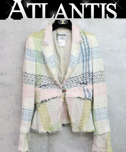 CHANEL 05P Tweed Jacket Multi Size 34