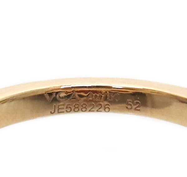 VanCleef Sweet Alhambra Carnelian 18K Pink Gold Ring Size 52