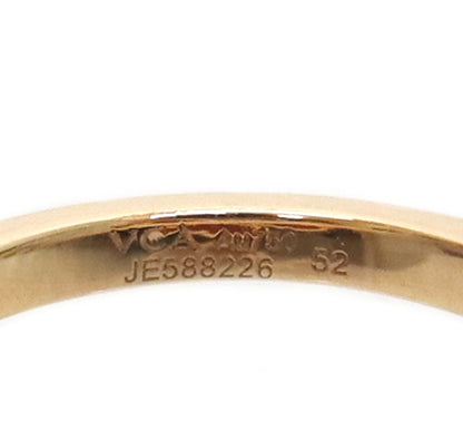 VanCleef Sweet Alhambra Carnelian 18K Pink Gold Ring Size 52