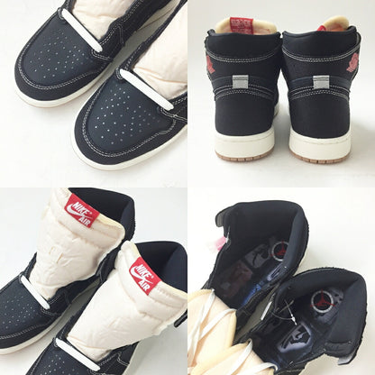 NIKE AIR JORDAN 1 Retro High OG Black Sneakers Size 9