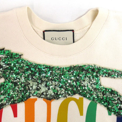 GUCCI Cities Sequin Panther Sweatshirt Off-White Size S