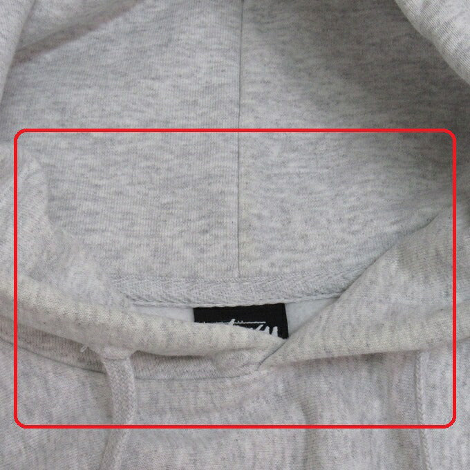 STUSSY Logo Print Pullover Hoodie Gray Size XL