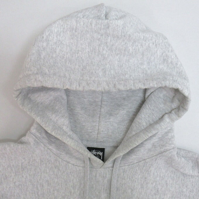 STUSSY Logo Print Pullover Hoodie Gray Size XL