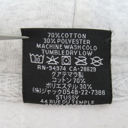 STUSSY Logo Print Pullover Hoodie Gray Size XL
