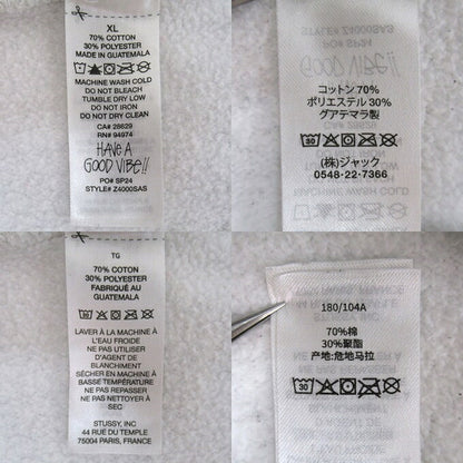 STUSSY Logo Print Pullover Hoodie Gray Size XL