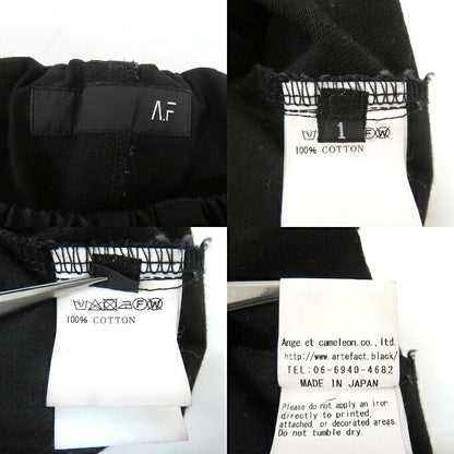A.F ARTEFACT Tuck Wide Pants Black Size 1