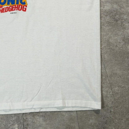 Hanes SEGA SONIC 90s Vintage Character T-Shirt White Size L