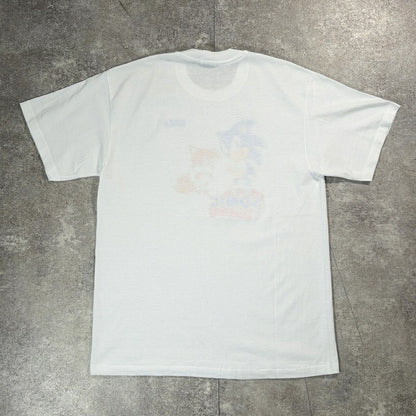 Hanes SEGA SONIC 90s Vintage Character T-Shirt White Size L