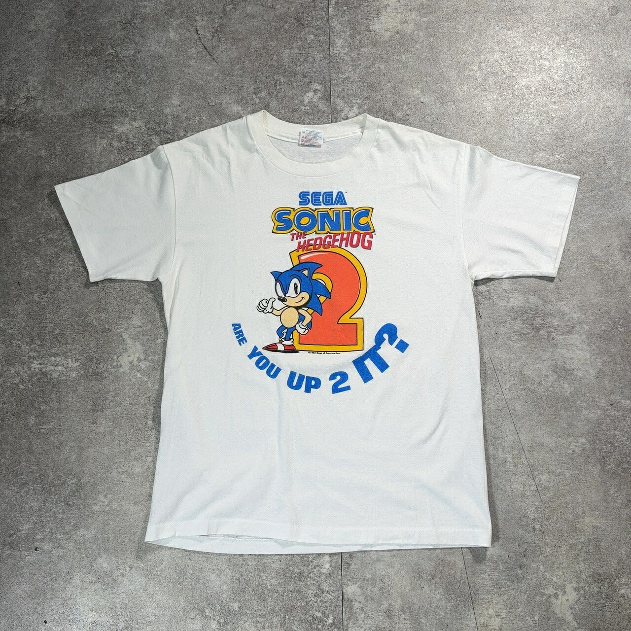Hanes 90s Vintage SEGA SONIC2 Character T-Shirt Size L