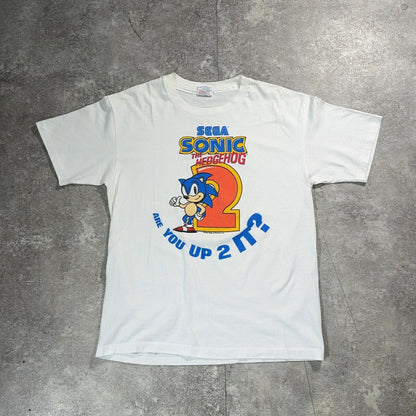 Hanes 90s Vintage SEGA SONIC2 Character T-Shirt Size L