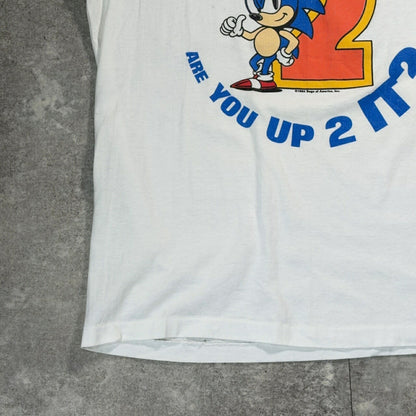 Hanes 90s Vintage SEGA SONIC2 Character T-Shirt Size L