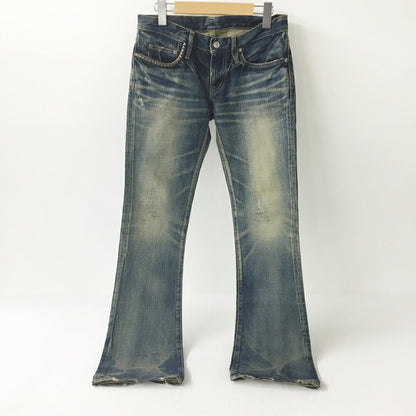HYSTERIC GLAMOUR Studded Low-Rise Bootcut Boots Blue Size M