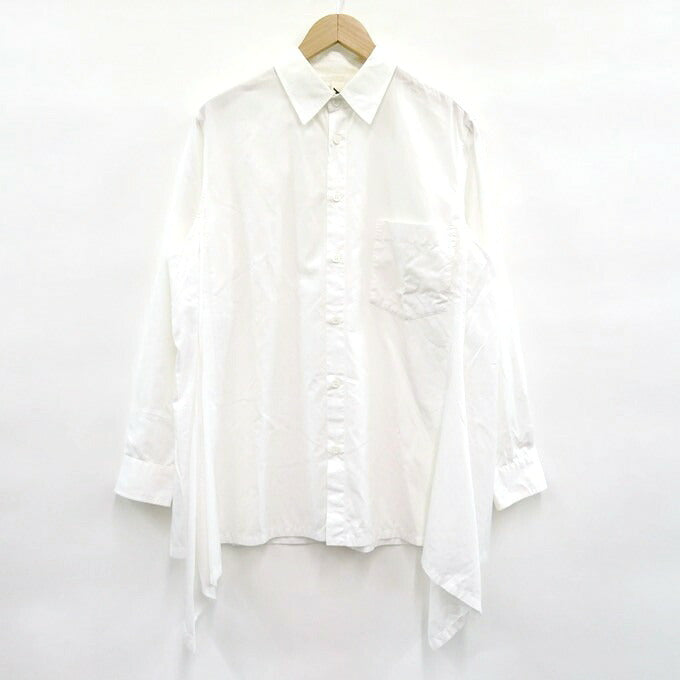 GroundY Cotton Asymmetric Long Sleeve Shirt White Size 3
