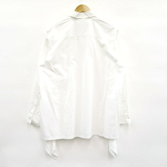 GroundY Cotton Asymmetric Long Sleeve Shirt White Size 3