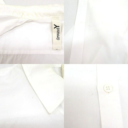 GroundY Cotton Asymmetric Long Sleeve Shirt White Size 3
