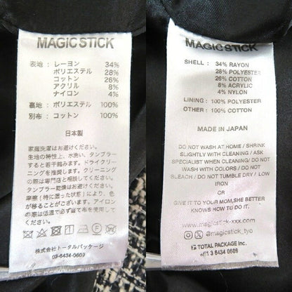 MAGIC STICK Lux Detroit Tweed Jacket Black Size L