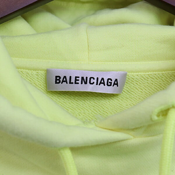BALENCIAGA 20AW CREW Logo Pullover Hoodie Yellow Size XS