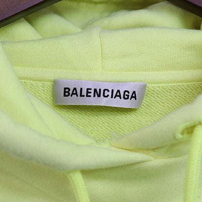 BALENCIAGA 20AW CREW Logo Pullover Hoodie Yellow Size XS