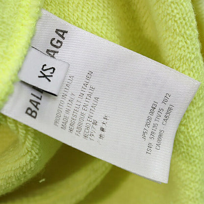 BALENCIAGA 20AW CREW Logo Pullover Hoodie Yellow Size XS