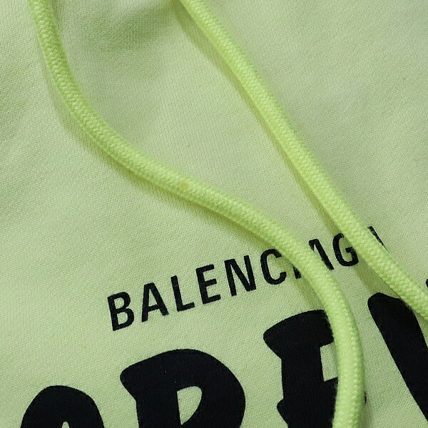 BALENCIAGA 20AW CREW Logo Pullover Hoodie Yellow Size XS