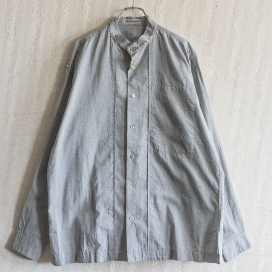 ISSEY MIYAKE MEN Band Collar Shirt Gray Size 2