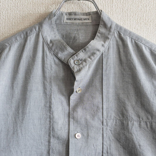 ISSEY MIYAKE MEN Band Collar Shirt Gray Size 2