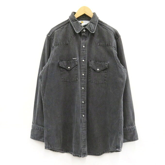 Carhartt Denim Western Shirt Black Size XL