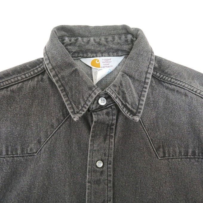 Carhartt Denim Western Shirt Black Size XL